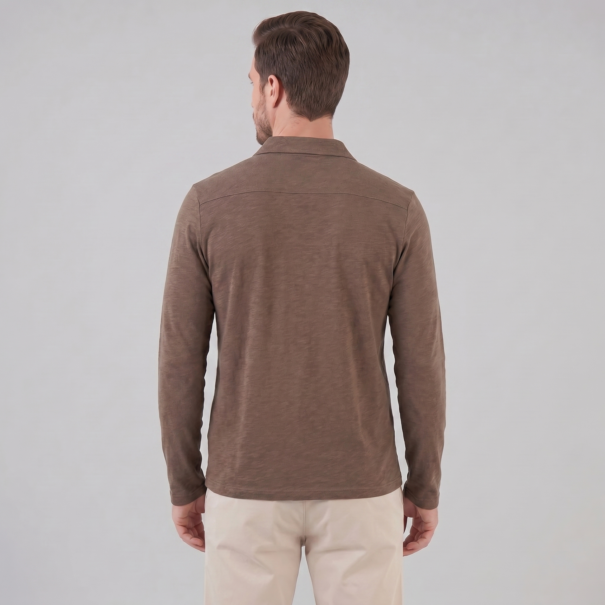 Herren Langarm Poloshirt
