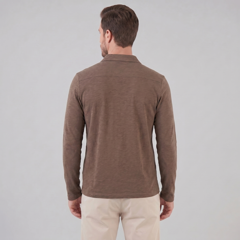 Herren Langarm Poloshirt