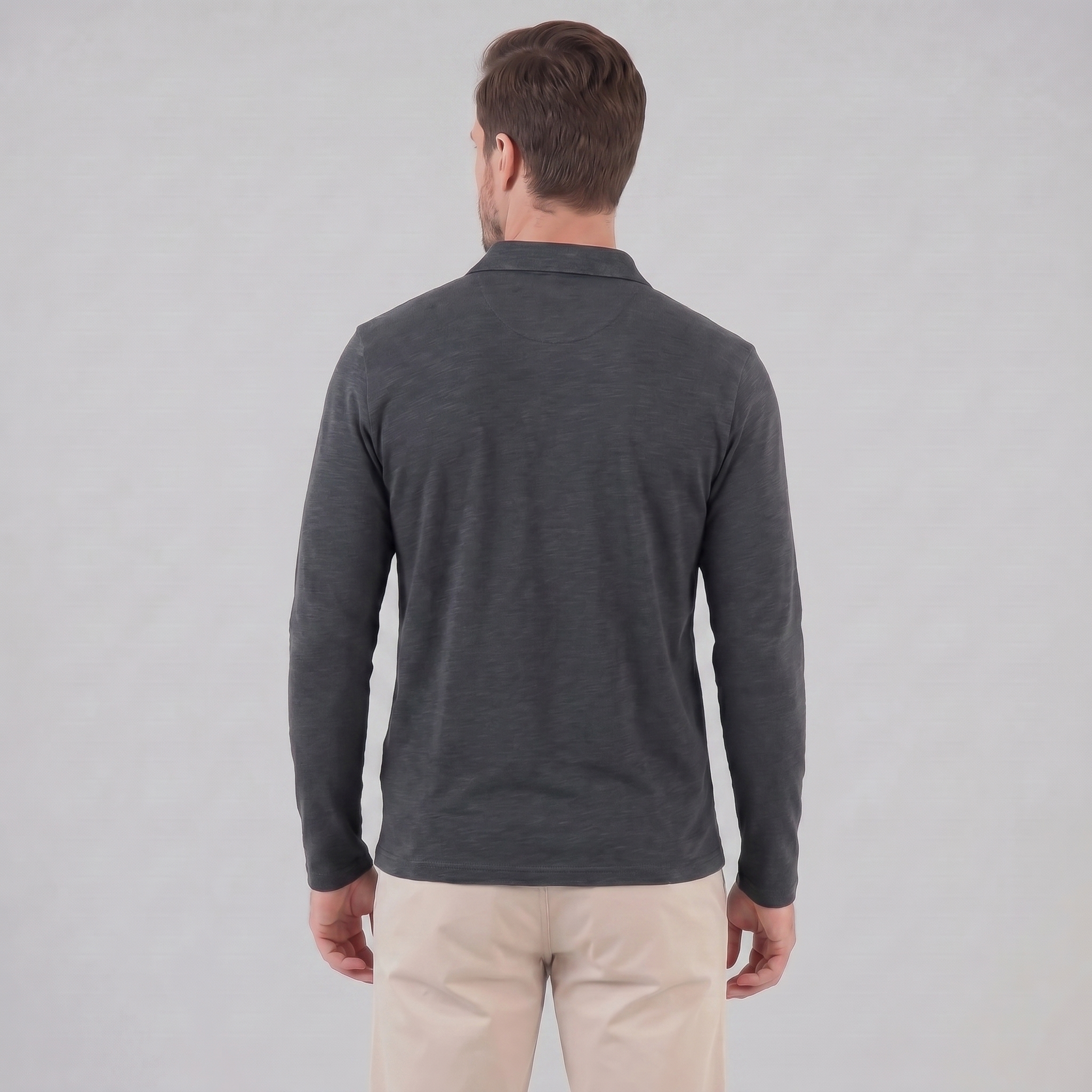 Herren Langarm Poloshirt