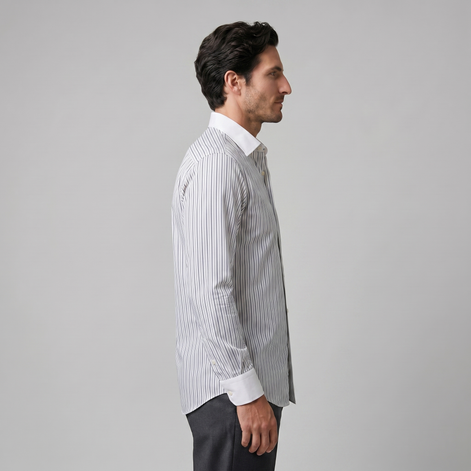 Herren Langarm Streifenhemd