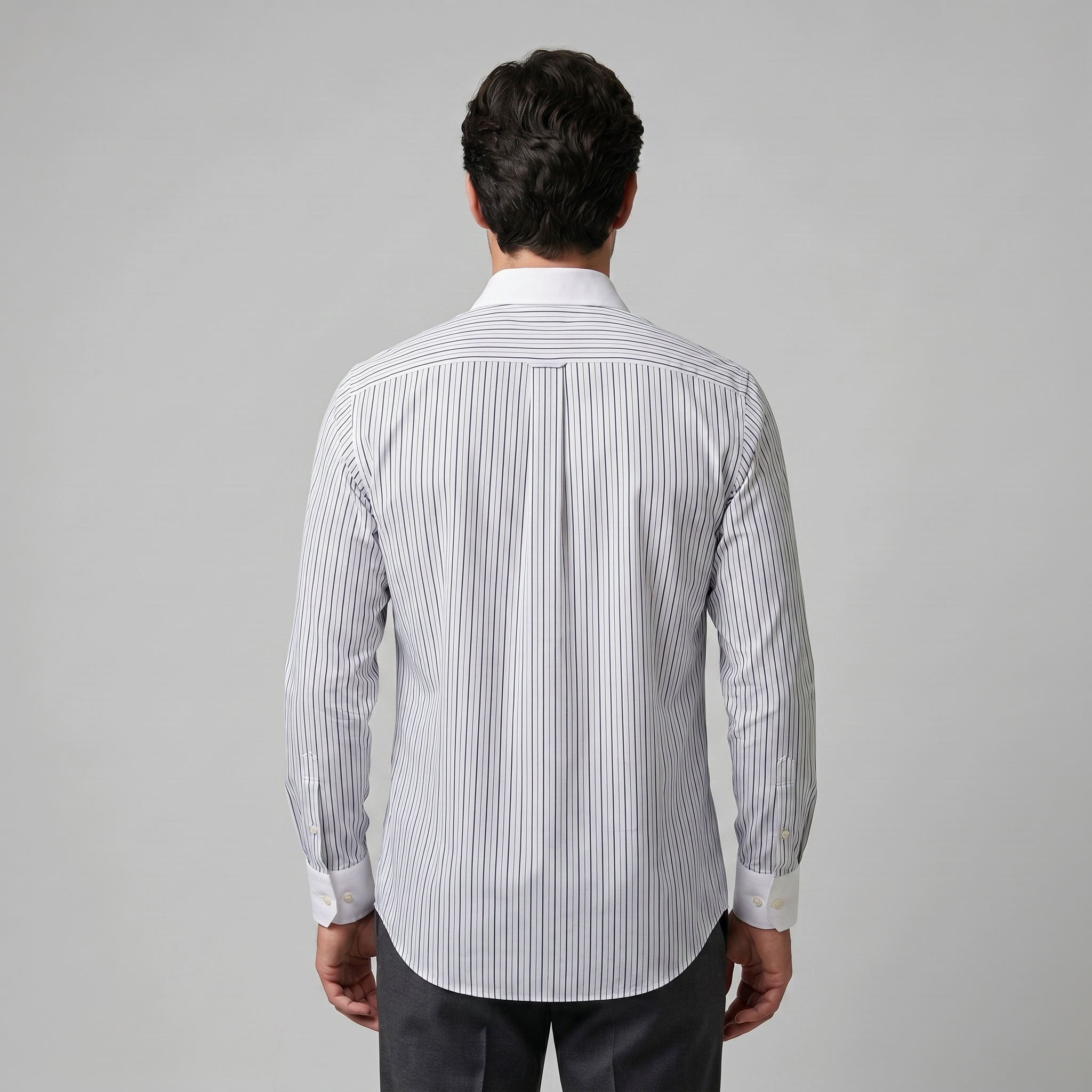 Herren Langarm Streifenhemd
