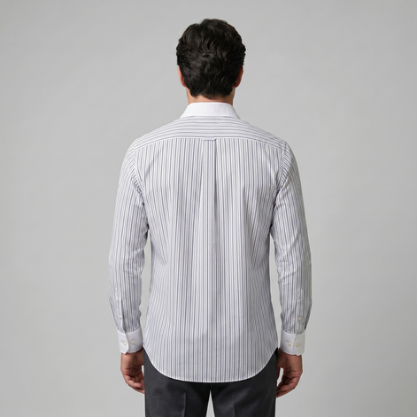 Herren Langarm Streifenhemd
