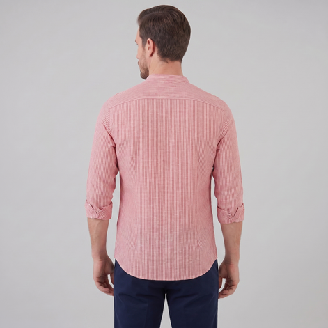 Herren Langarm Henley Shirt mit Streifen