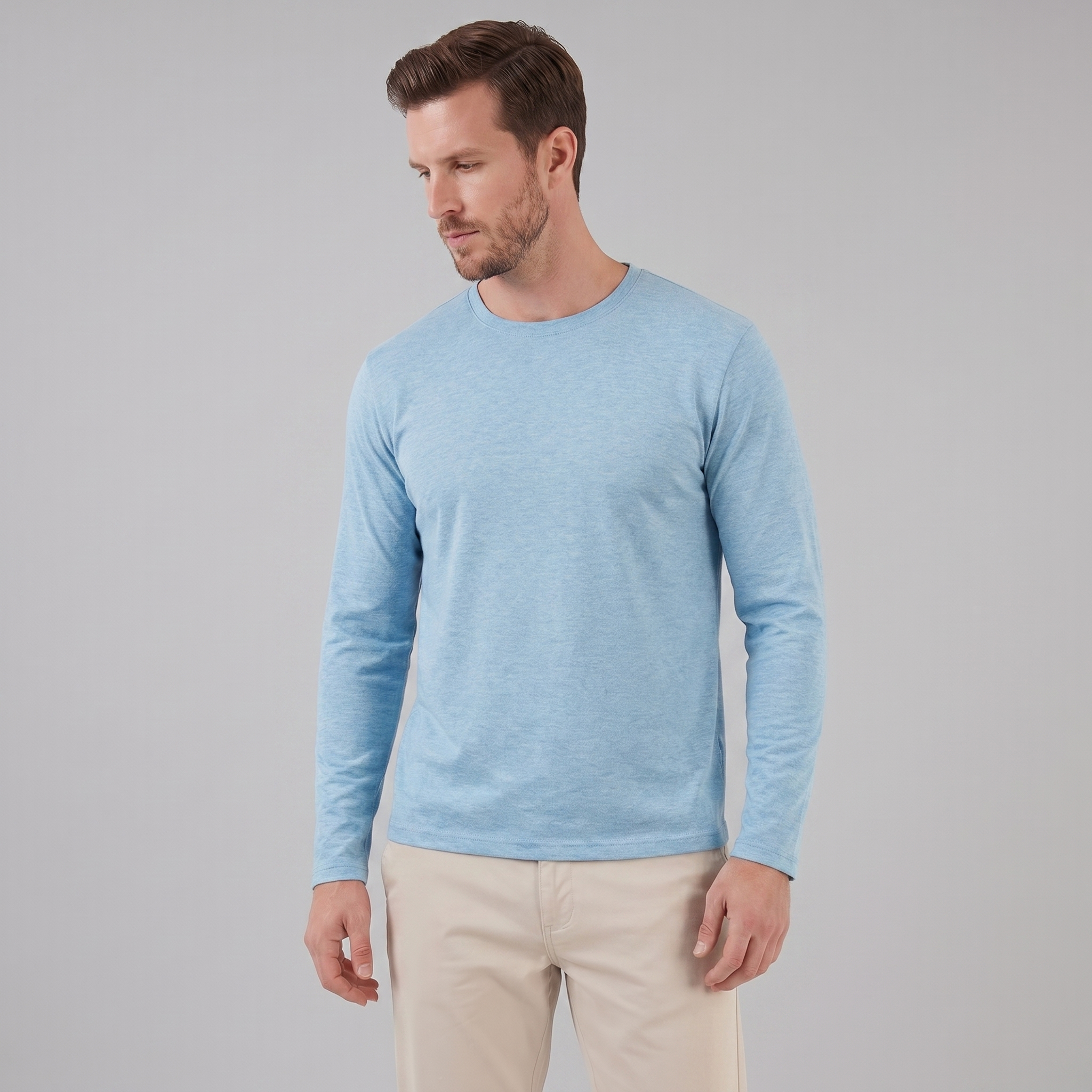 Herren Langarm Rundhals Pullover