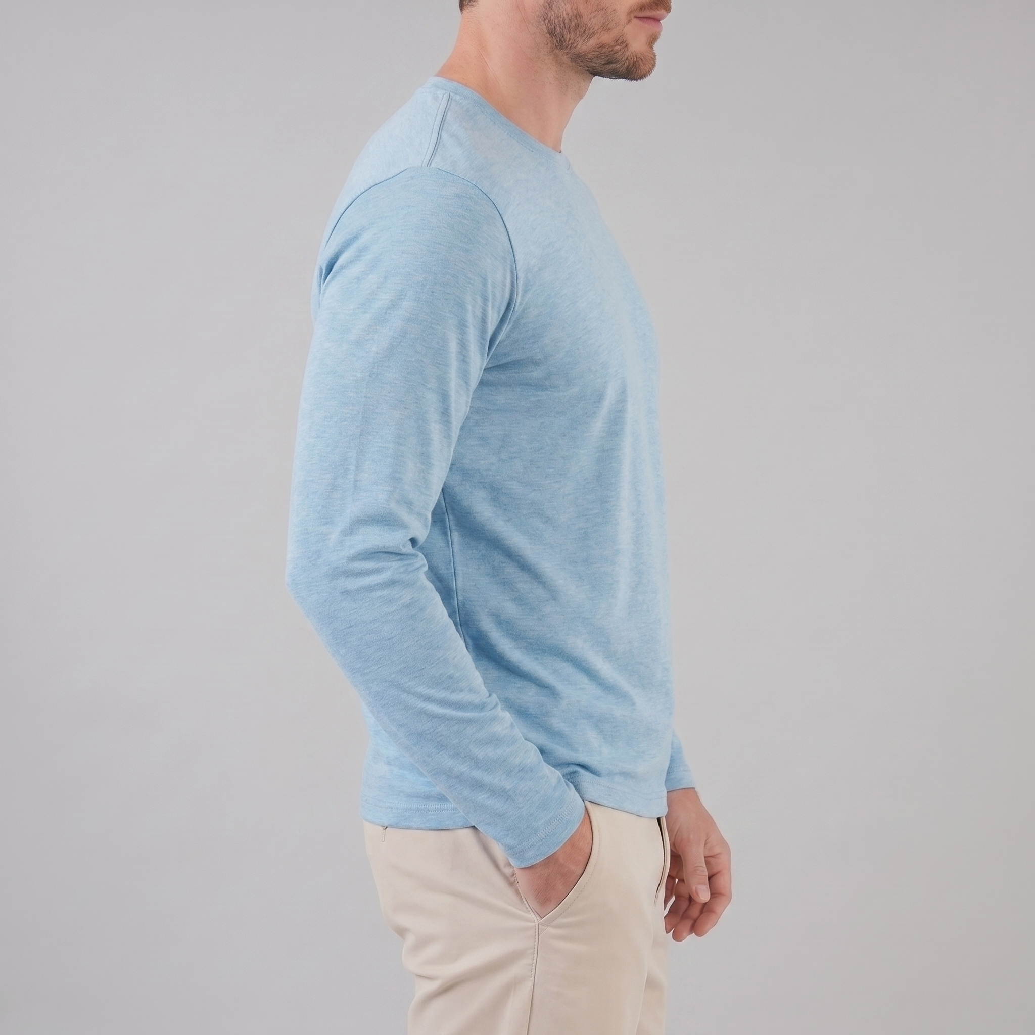 Herren Langarm Rundhals Pullover