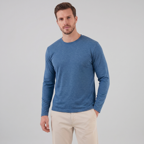 Herren Langarm Rundhals Pullover