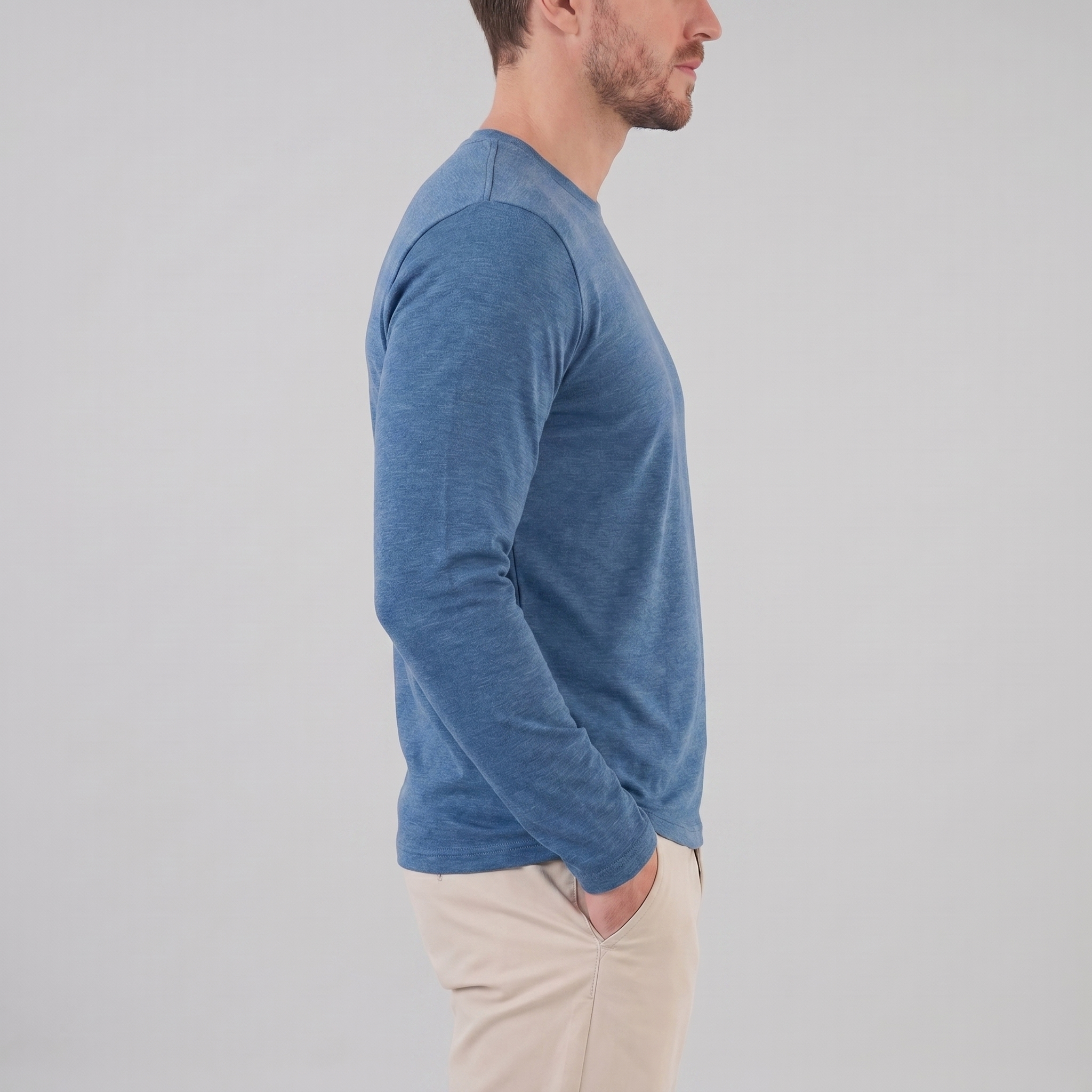 Herren Langarm Rundhals Pullover