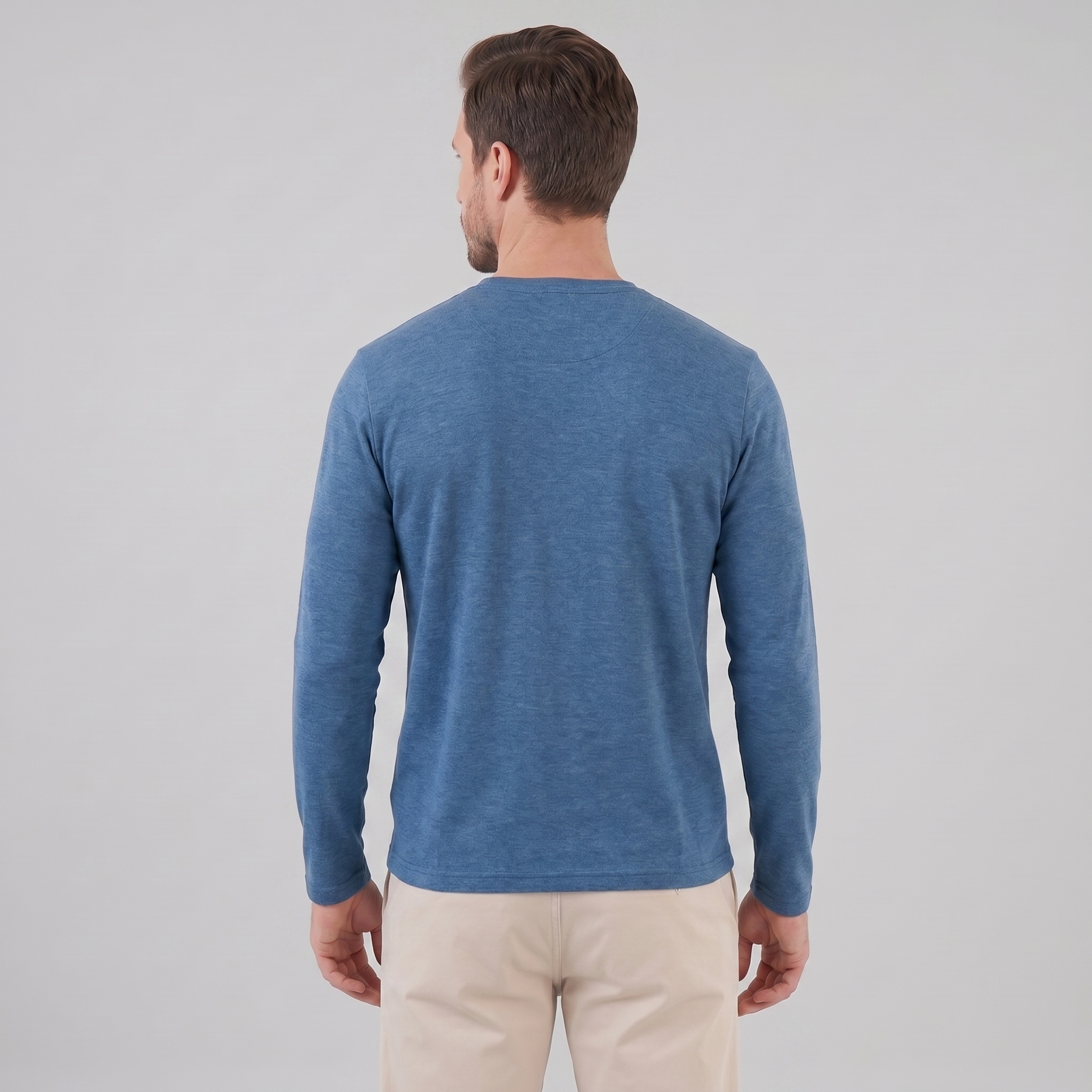 Herren Langarm Rundhals Pullover