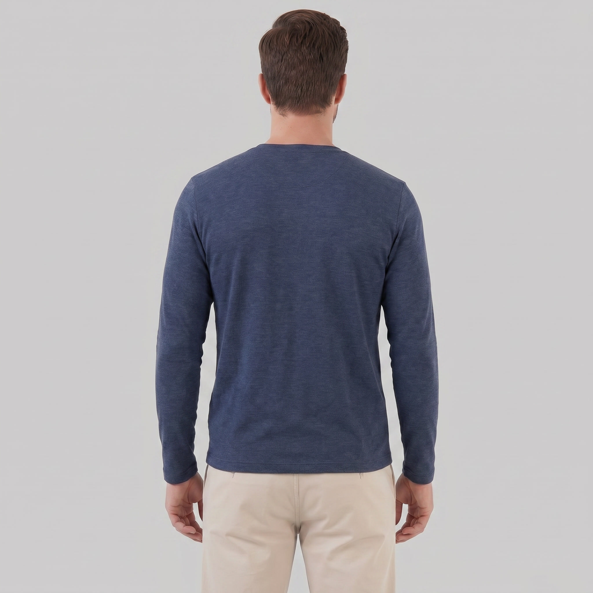 Herren Langarm Rundhals Pullover