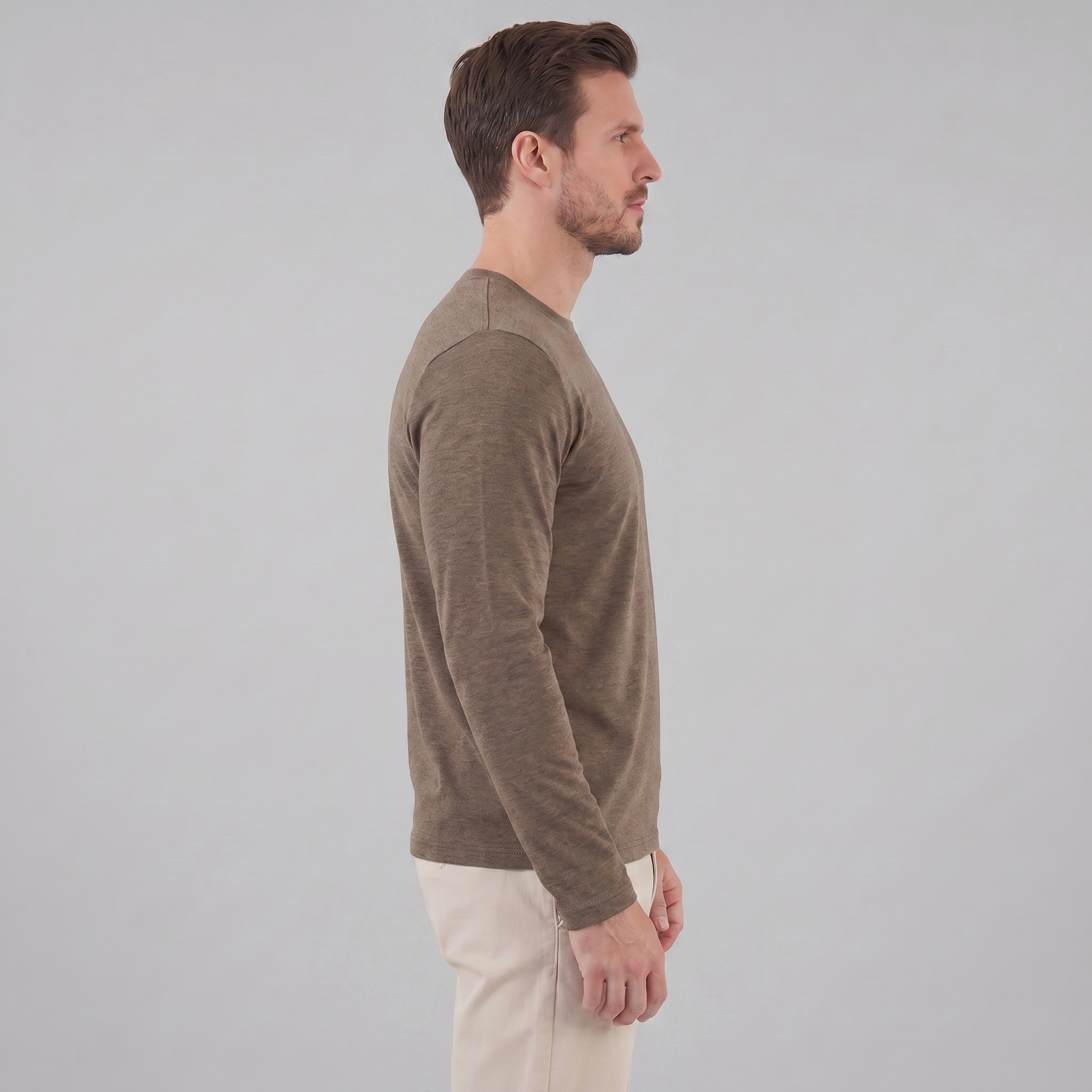 Herren Langarm Rundhals Pullover