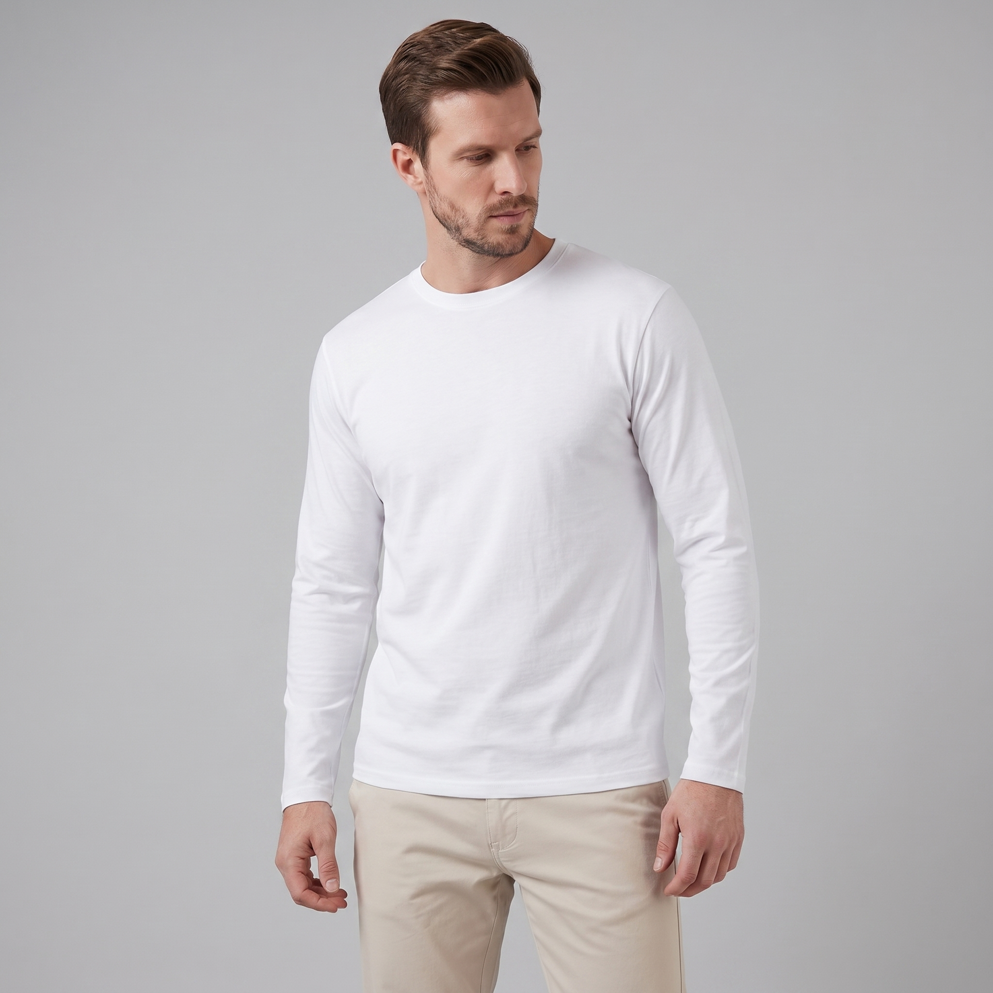 Herren Langarm Rundhals Pullover