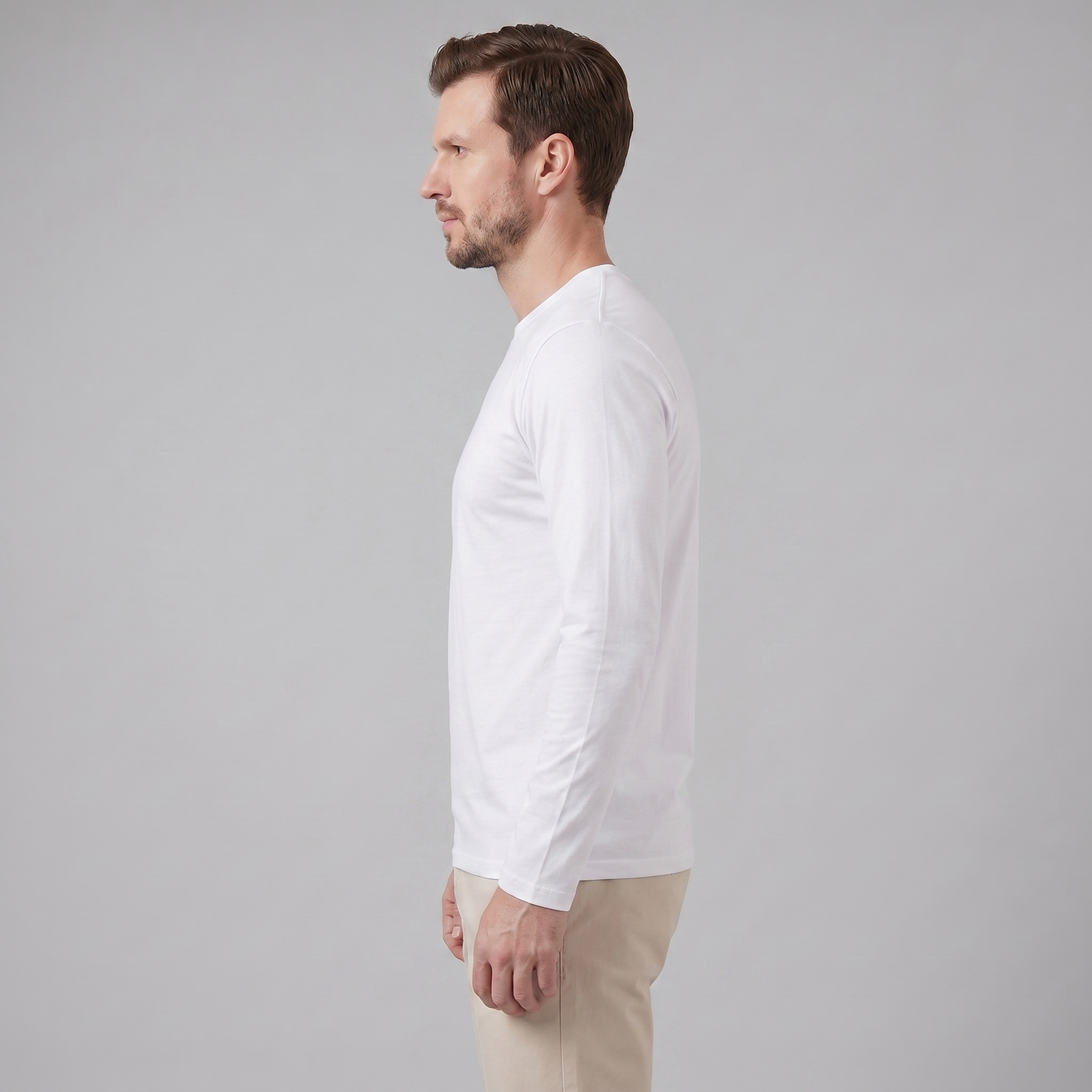 Herren Langarm Rundhals Pullover