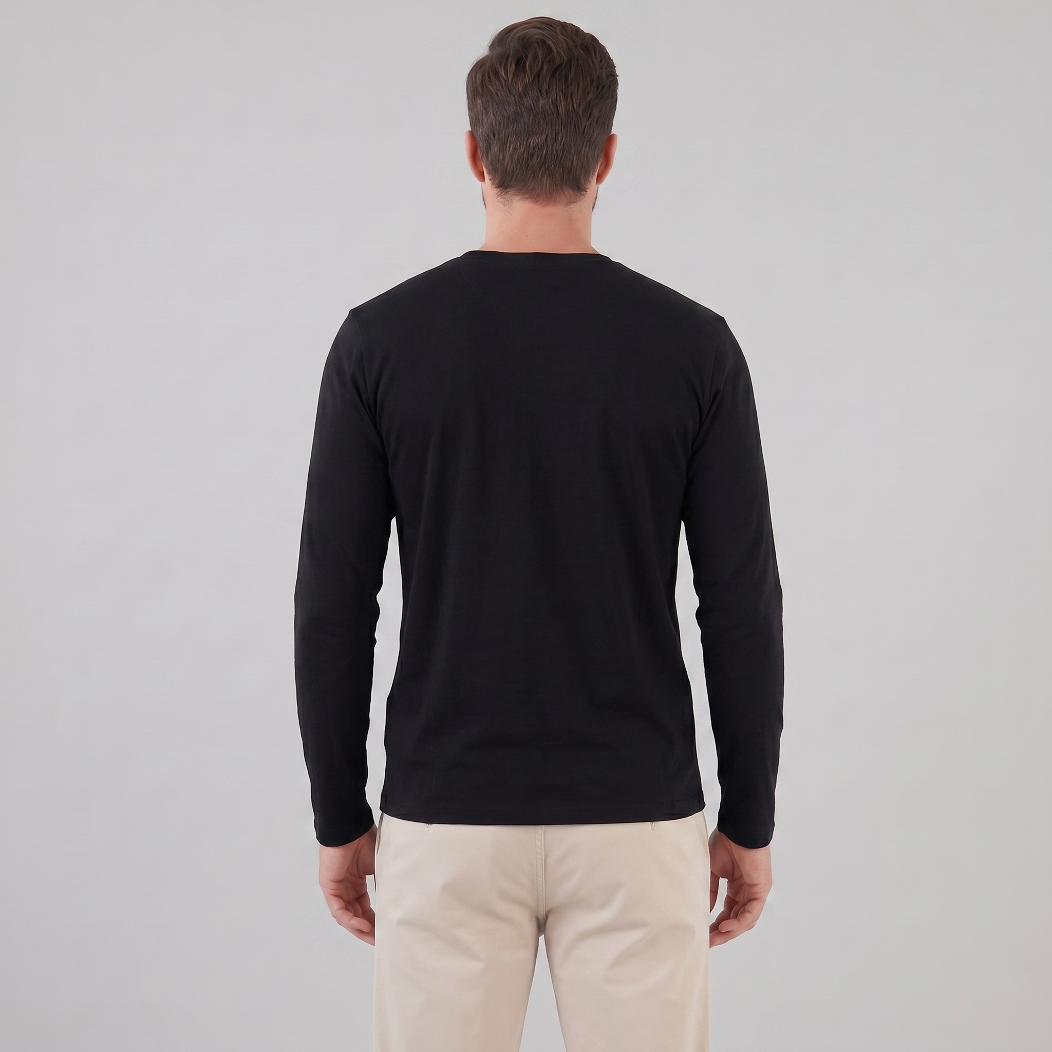 Herren Langarm Rundhals Pullover