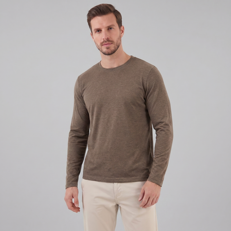 Herren Langarm Rundhals Pullover
