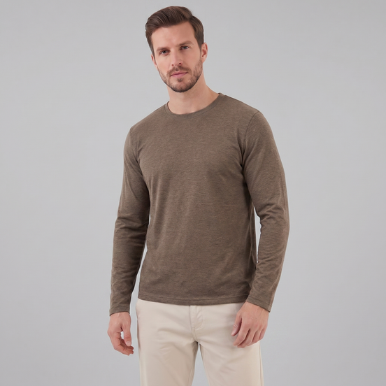 Herren Langarm Rundhals Pullover