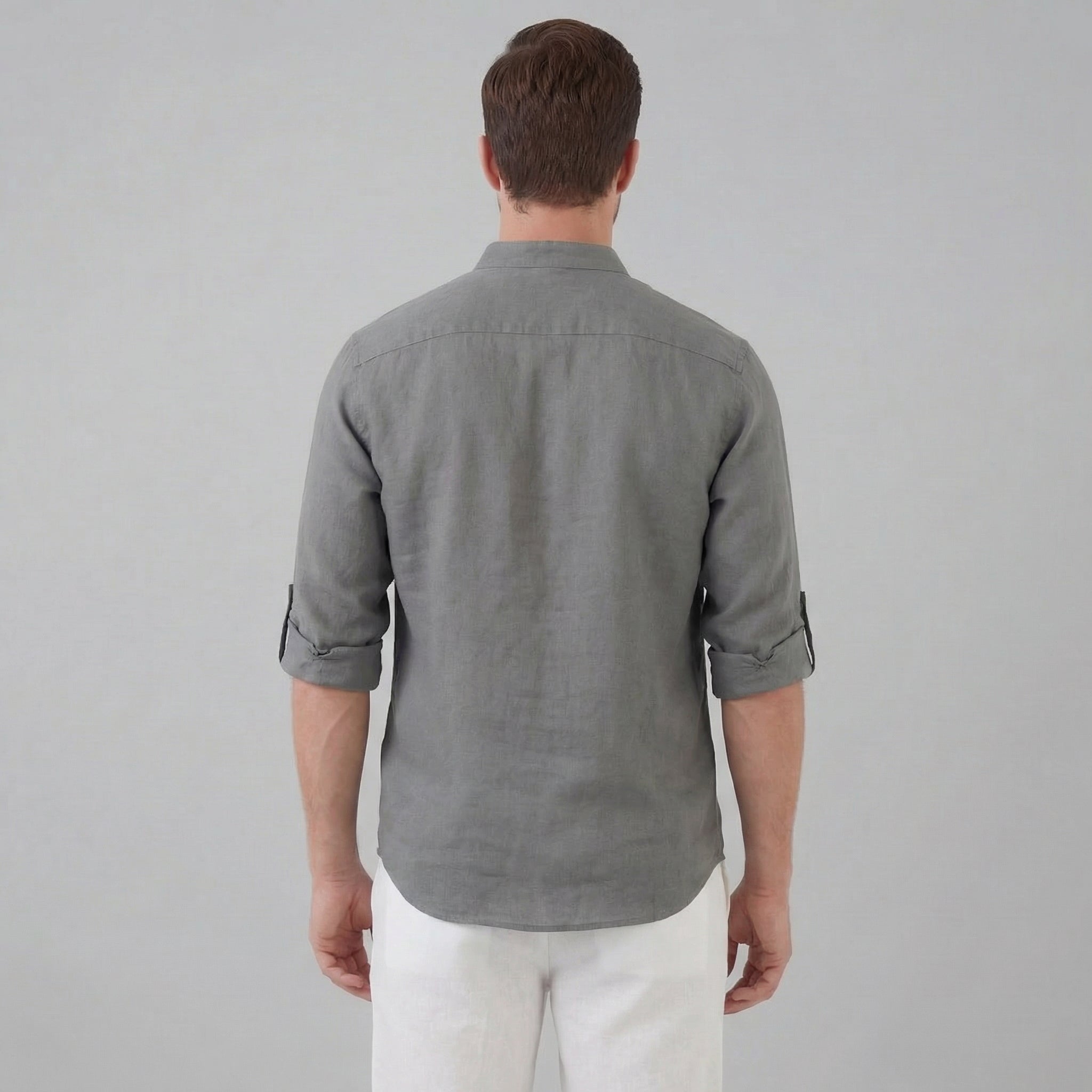 Herren Locker Geschnittenes Henley Hemd Mit Kragen
