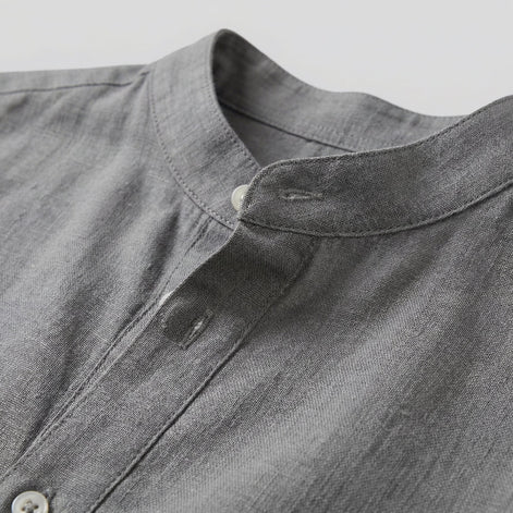 Herren Locker Geschnittenes Henley Hemd Mit Kragen
