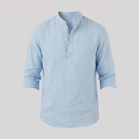 Herren Locker Geschnittenes Henley Hemd Mit Kragen