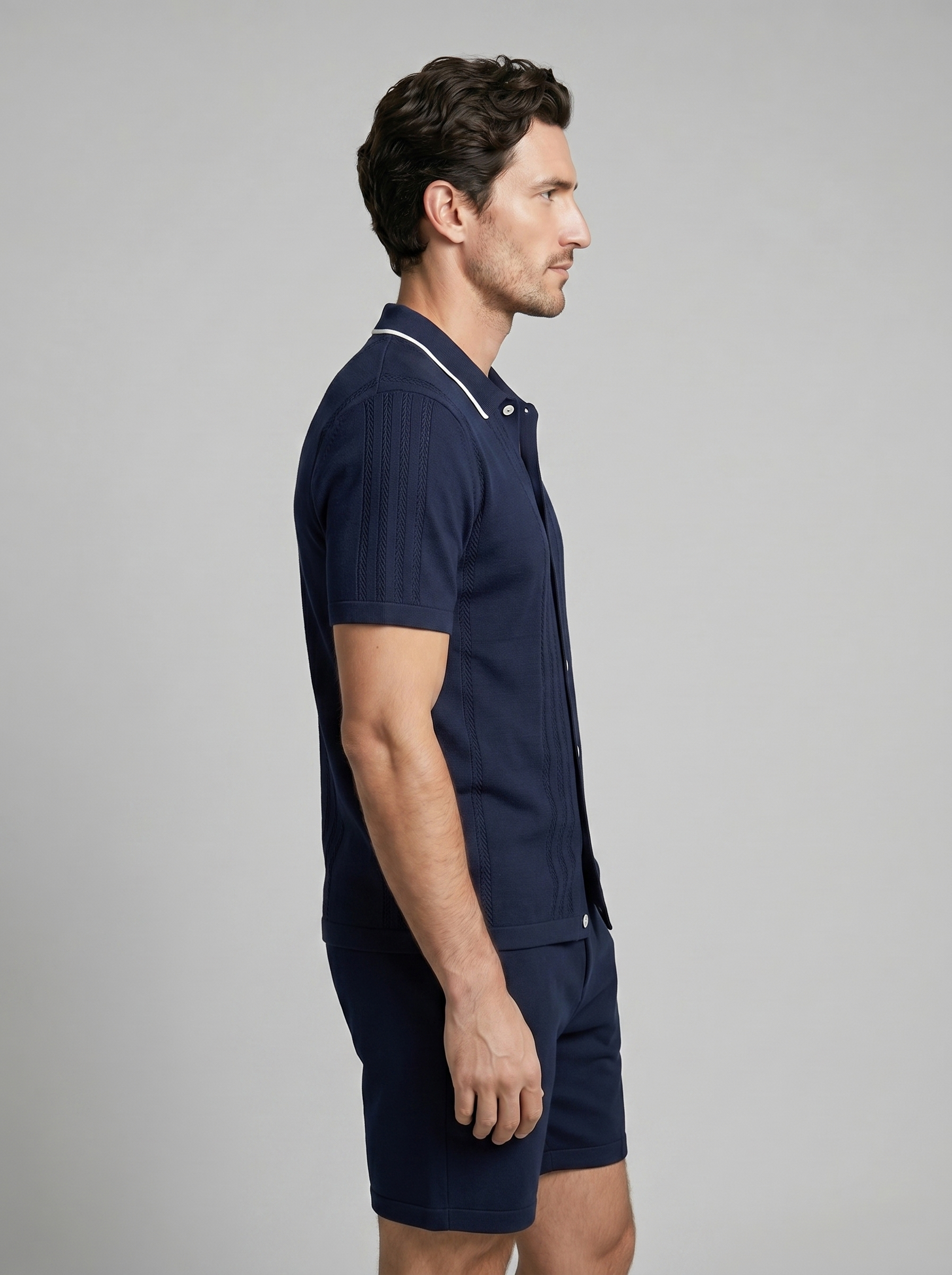 Herren Strick Loungewear Zwei Teile Set