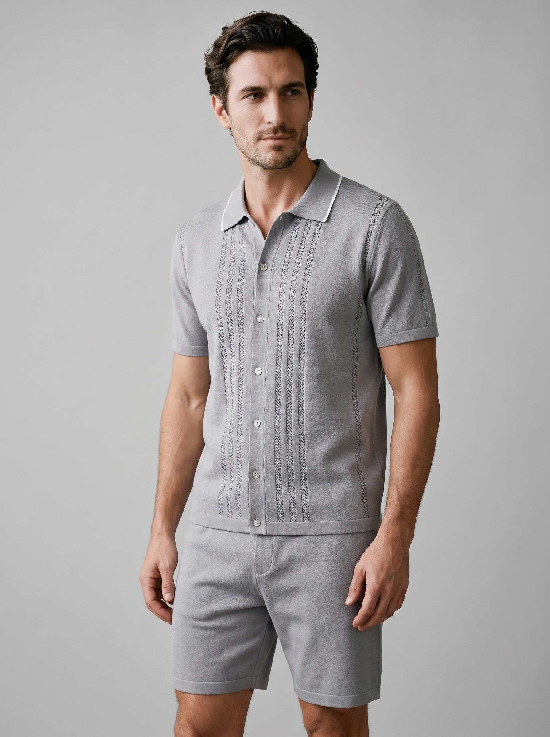 Herren Strick Loungewear Zwei Teile Set