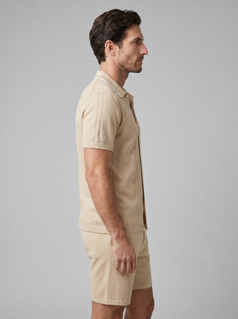 Herren Strick Loungewear Zwei Teile Set