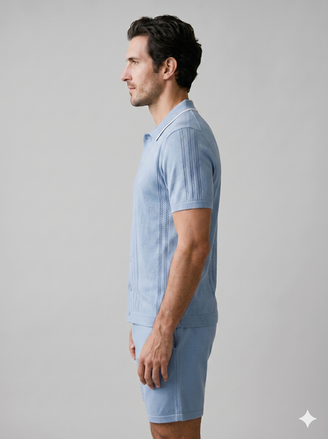 Herren Strick Loungewear Zwei Teile Set
