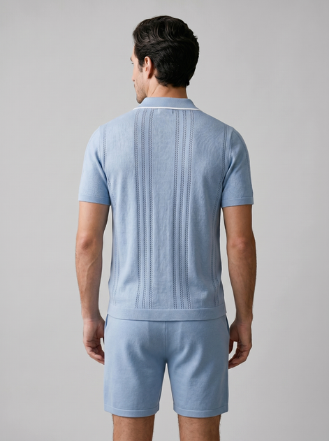 Herren Strick Loungewear Zwei Teile Set