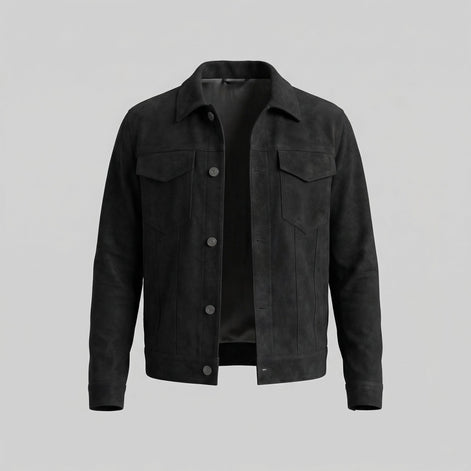 Herren Minimalistische Jacke Mit Knopfverschluss