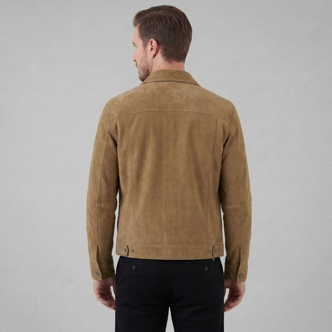 Herren Minimalistische Jacke Mit Knopfverschluss
