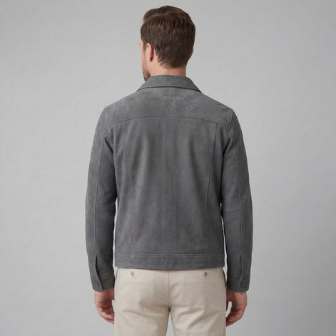 Herren Minimalistische Jacke Mit Knopfverschluss