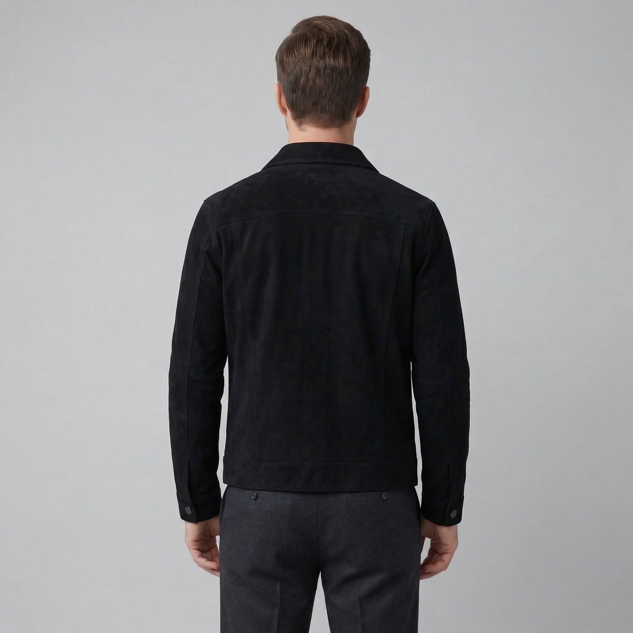 Herren Minimalistische Jacke Mit Knopfverschluss