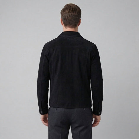 Herren Minimalistische Jacke Mit Knopfverschluss