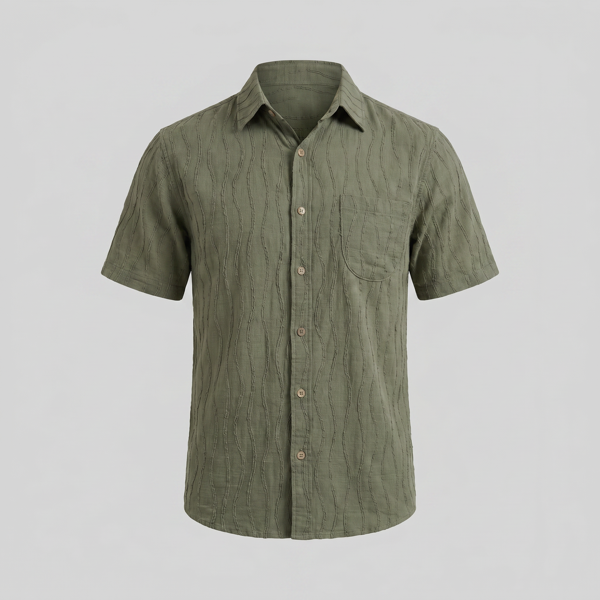 Herren Minimalistisches Wellen-Sommerhemd