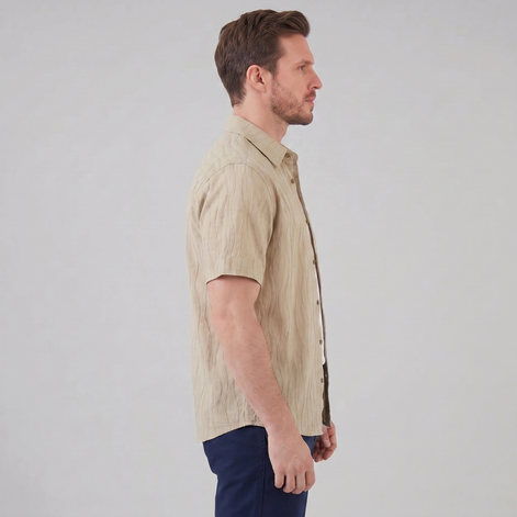 Herren Minimalistisches Wellen-Sommerhemd