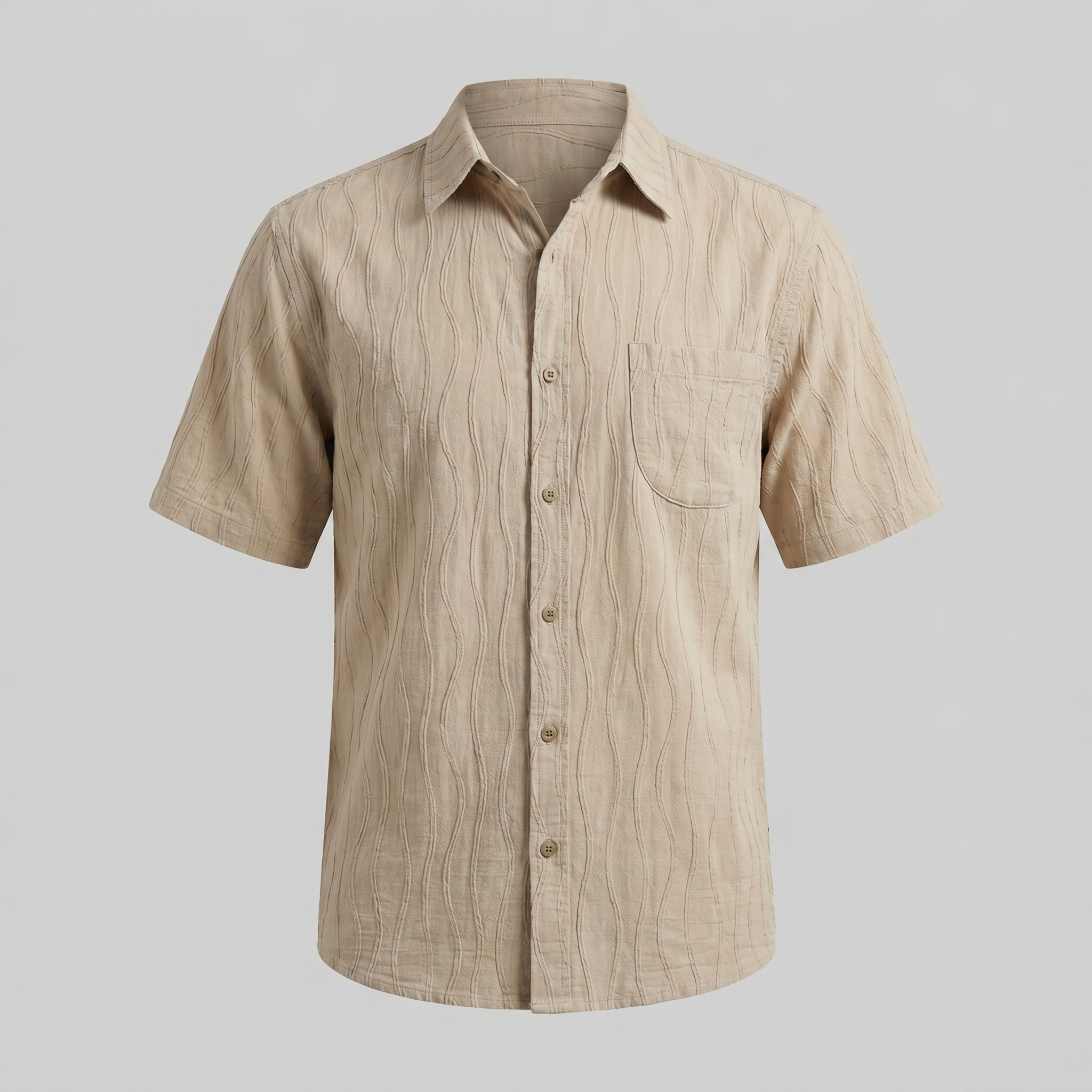 Herren Minimalistisches Wellen-Sommerhemd