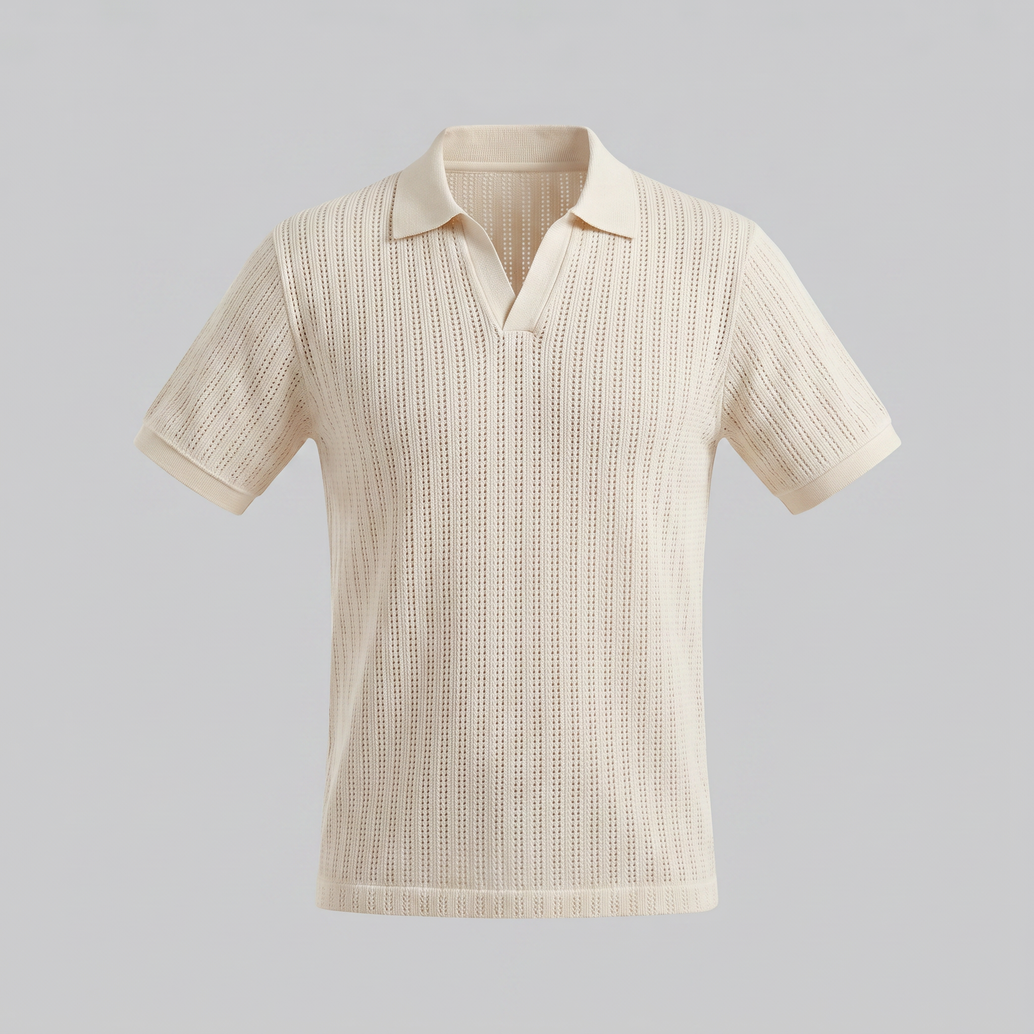 Herren Sommer Polohemd Mit Offenem Kragen