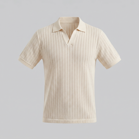 Herren Sommer Polohemd Mit Offenem Kragen