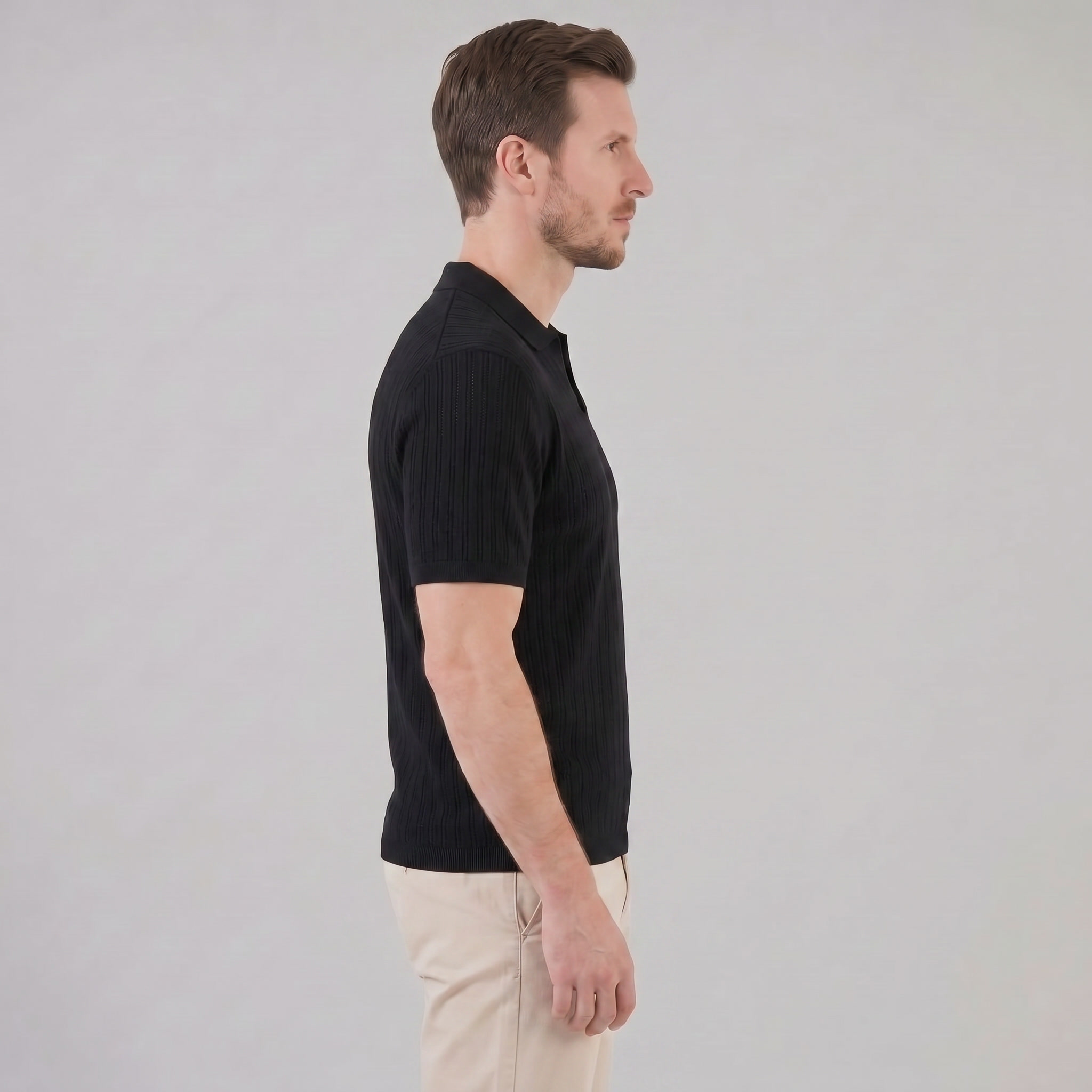 Herren Sommer Polohemd Mit Offenem Kragen