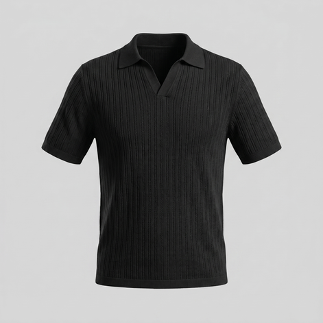 Herren Sommer Polohemd Mit Offenem Kragen