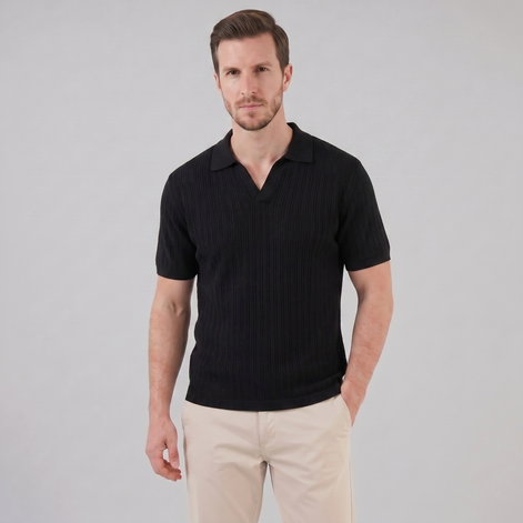 Herren Sommer Polohemd Mit Offenem Kragen
