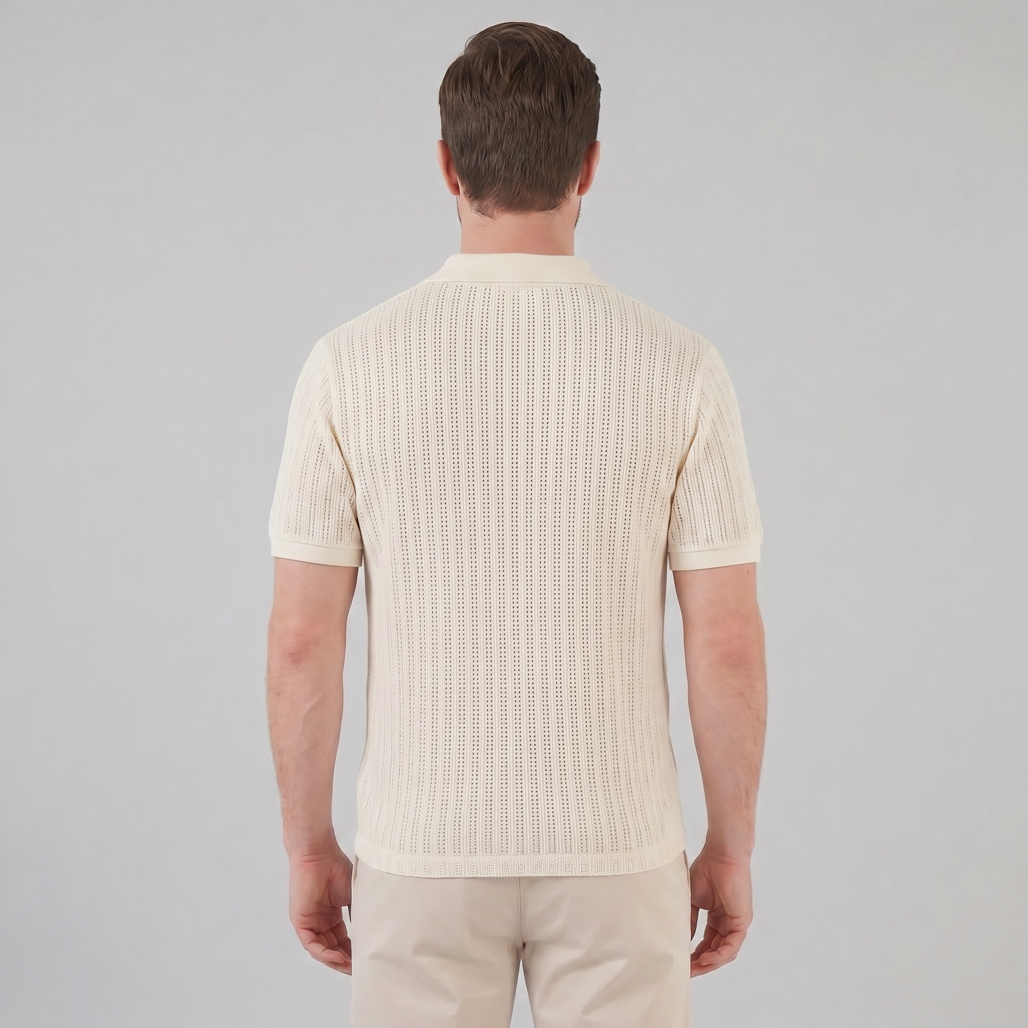 Herren Sommer Polohemd Mit Offenem Kragen