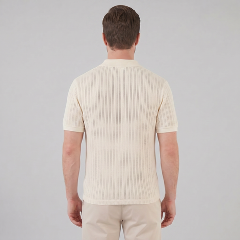 Herren Sommer Polohemd Mit Offenem Kragen