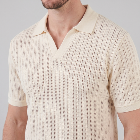 Herren Sommer Polohemd Mit Offenem Kragen