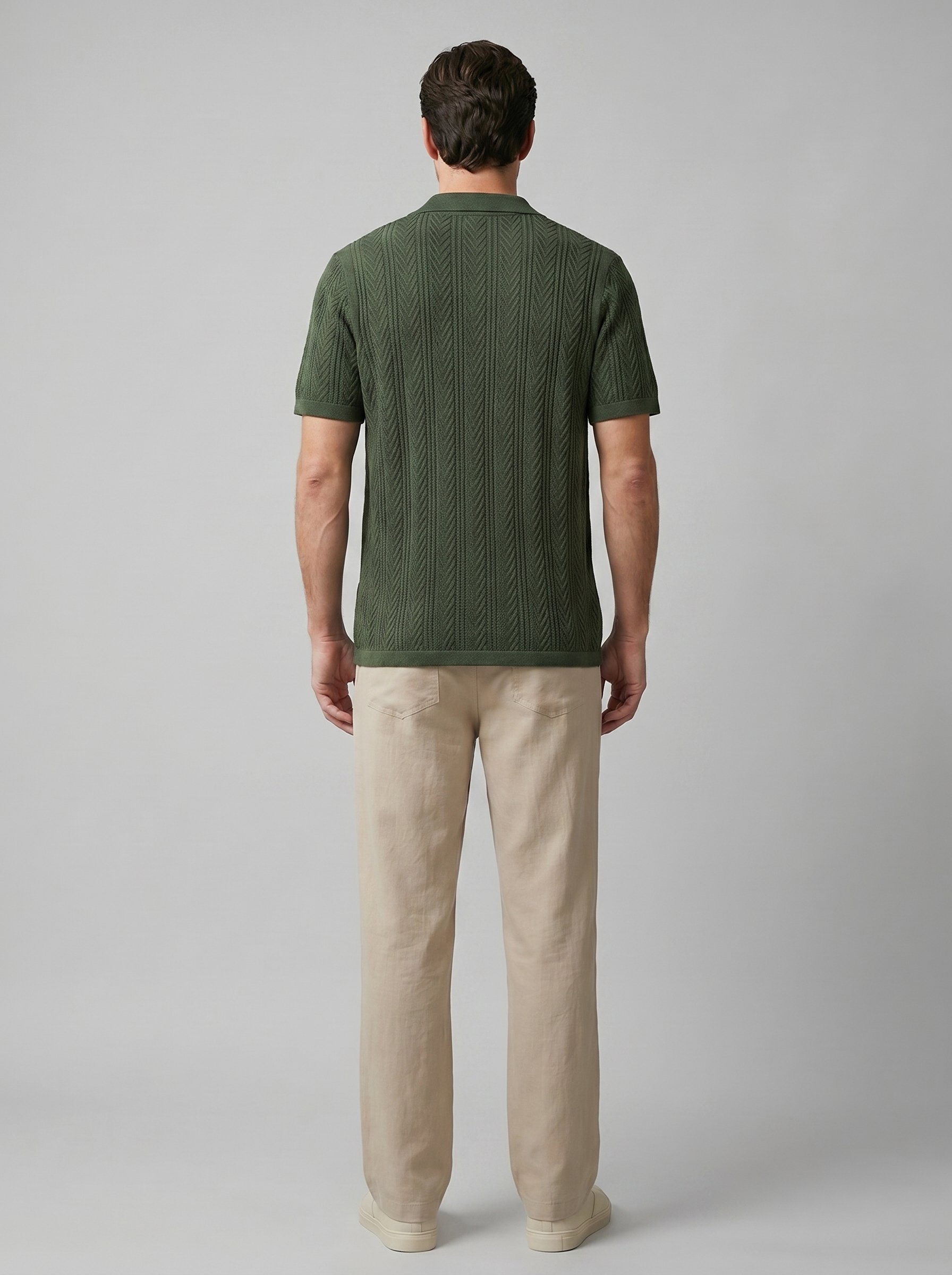 Herren Offenes Strickhemd Und Hose Set