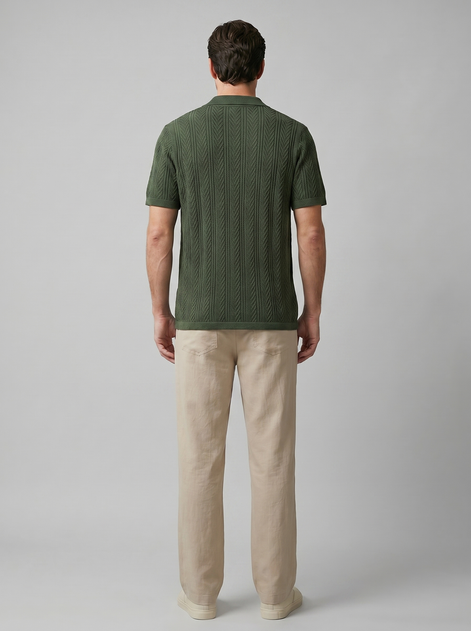 Herren Offenes Strickhemd Und Hose Set