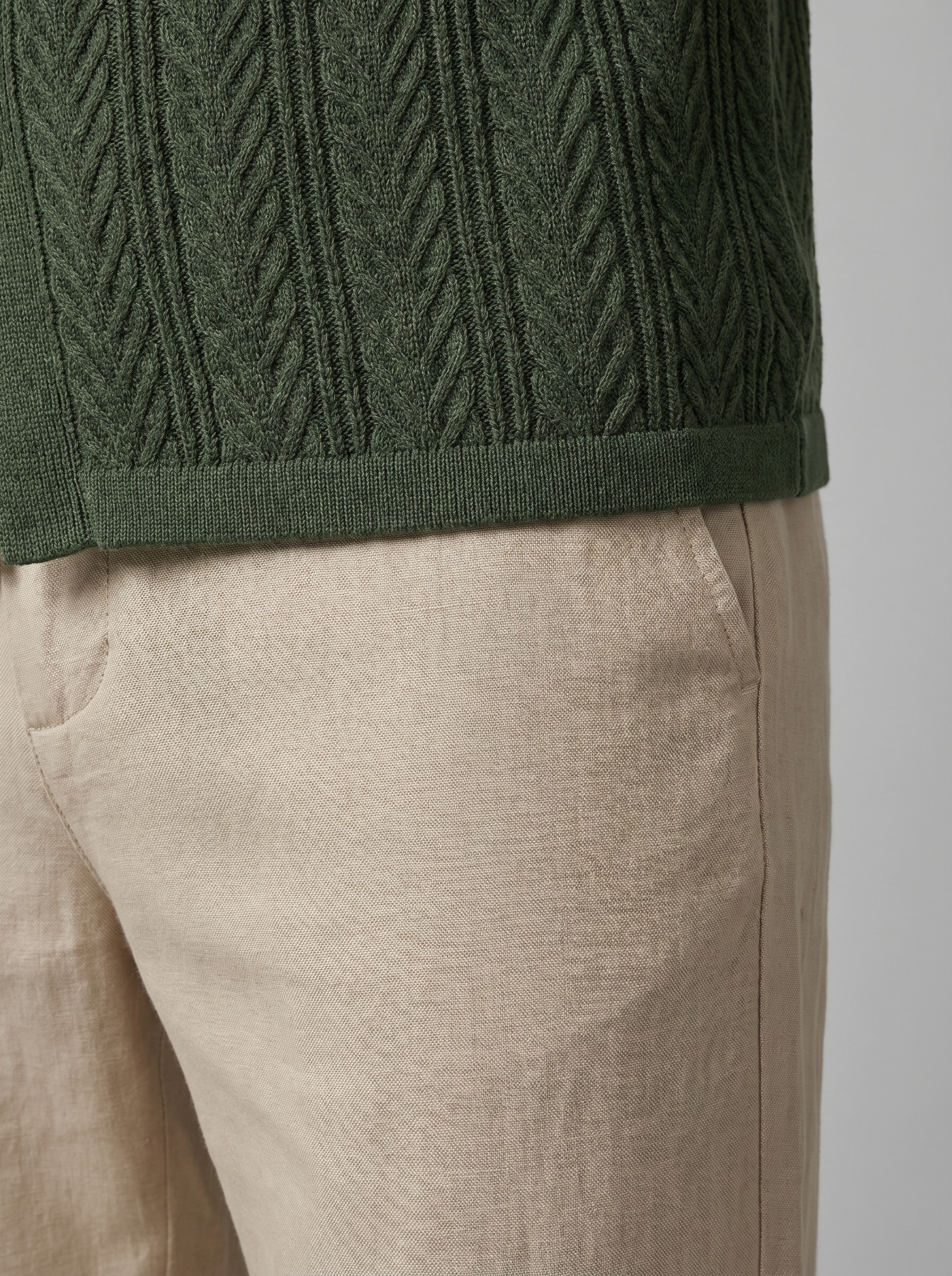 Herren Offenes Strickhemd Und Hose Set