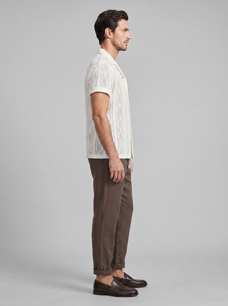Herren Offenes Strickhemd Und Hose Set