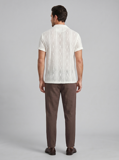 Herren Offenes Strickhemd Und Hose Set