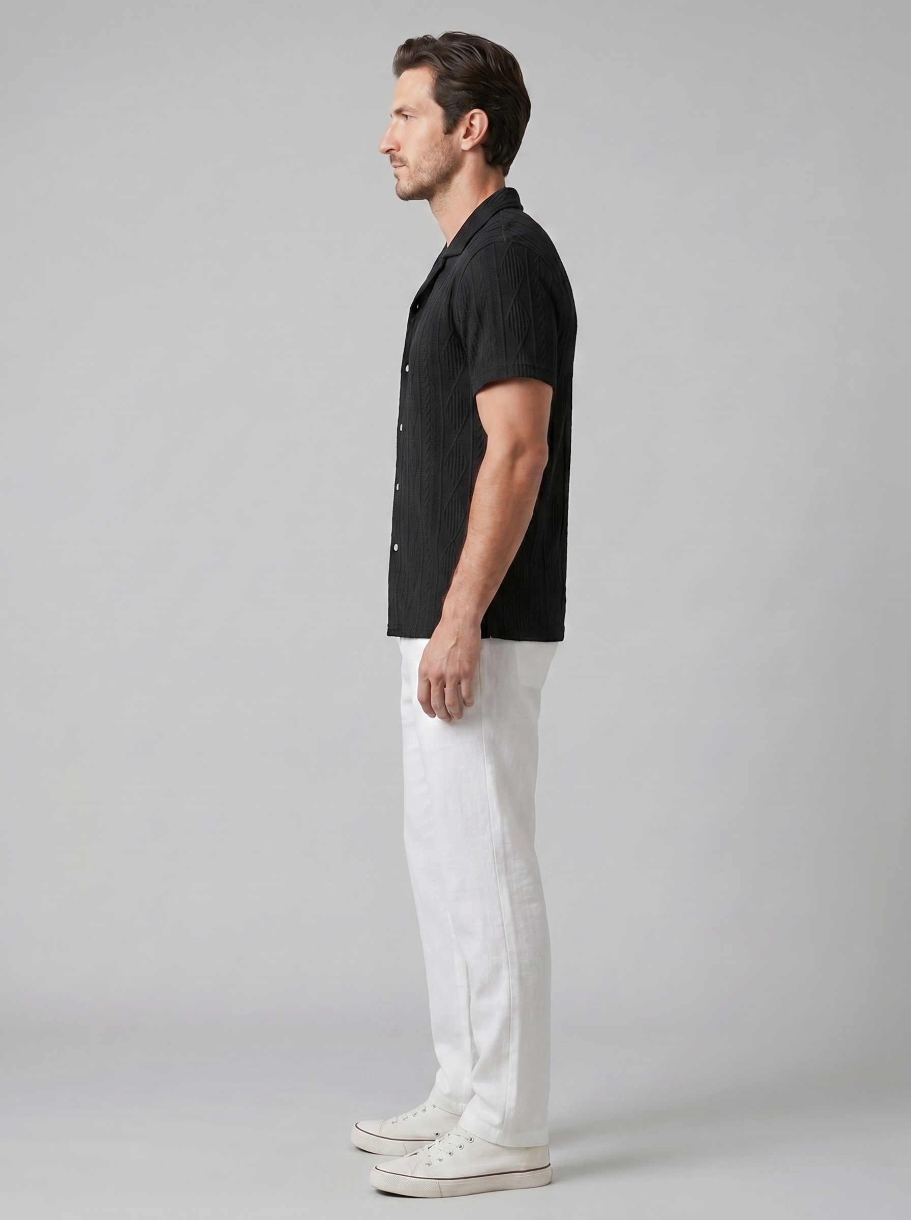 Herren Offenes Strickhemd Und Hose Set