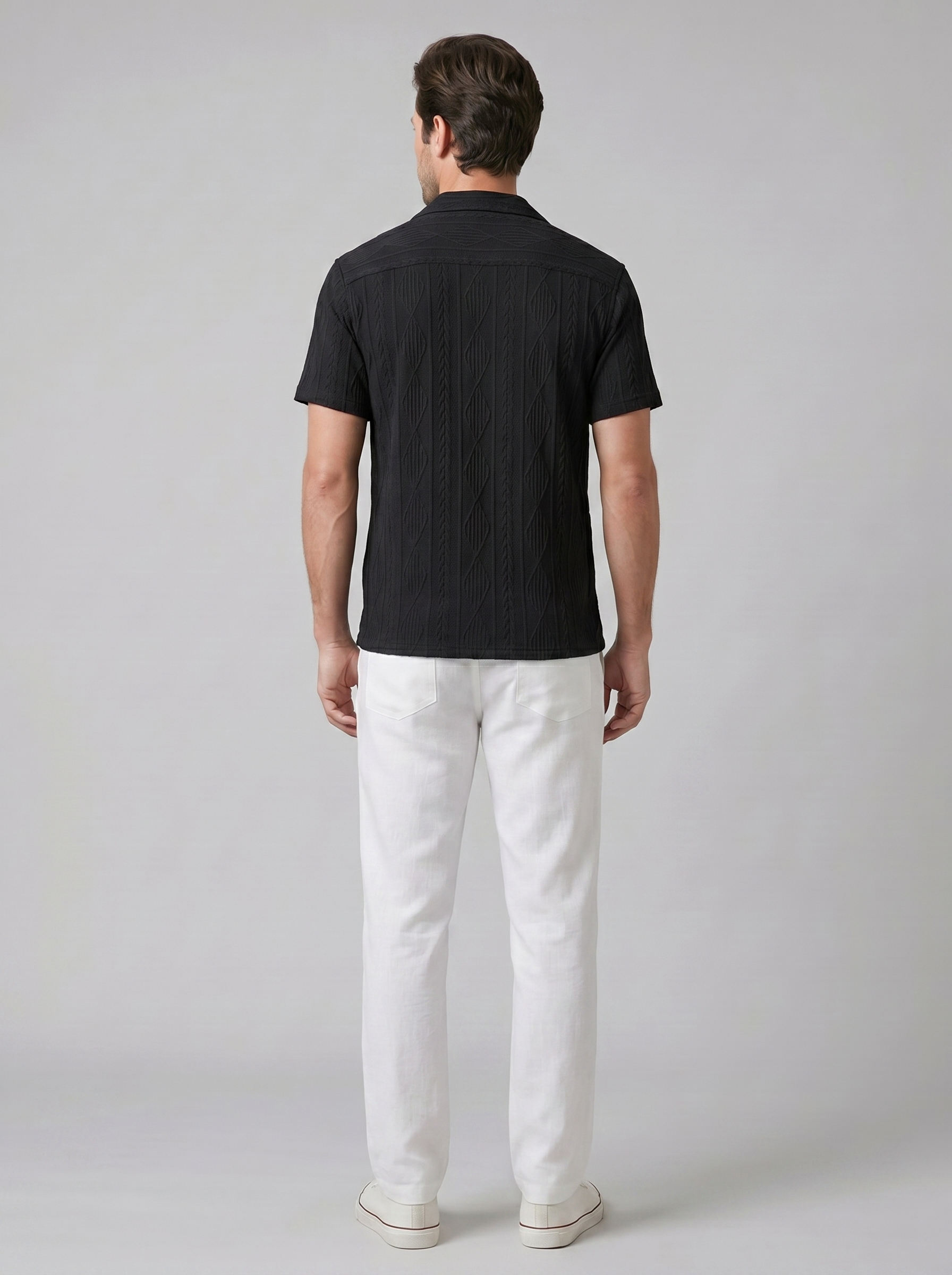 Herren Offenes Strickhemd Und Hose Set